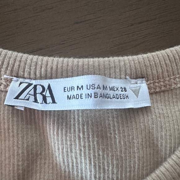 Zara Tan Sleeveless Crop Muscle Tee - Picture 3 of 3